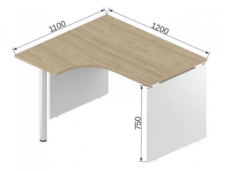 Мебель для персонала RIO BASE R-4.2 L  Стол эргономичный  (Левый)